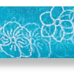 Drahtchiffonband Blumen türkis Nur Heute