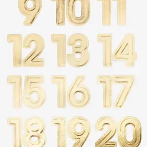 Aktuell Adventskalender Sticker Zahlen, gold glänzend