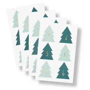 Aktuell Adventskalender Sticker Tannenbäume, grün