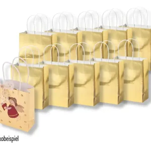 Günstig Papiertaschen gold glänzend, 20 Stück