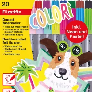 Ausverkauf Doppelfasermaler 20 Stück sortiert