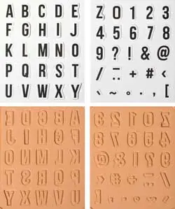 Kostenfreie Lieferung Moosgummi Stempelset Alphabet & Zahlen