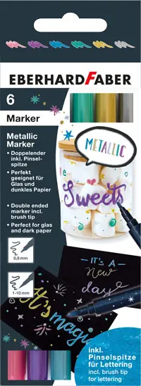 Knallerangebot Metallic Marker Duo 6 Stück sortiert