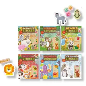 Stickerbuch Tiere, 14 Bogen sortiert Mengenrabatt