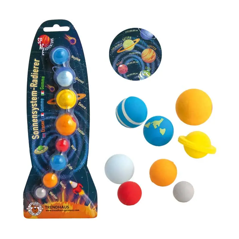 Letzte Chance Radierer Sonnensystem 8 Stück sortiert