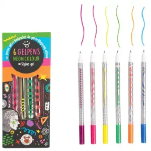 Gelstifte neon 6 Stück sortiert Abverkauf