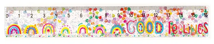 Glitzerlineal 16 cm, transparent Bestpreis