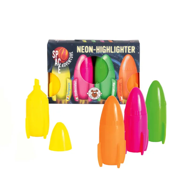 Neon Highlighter 4 Stück sortiert Billig