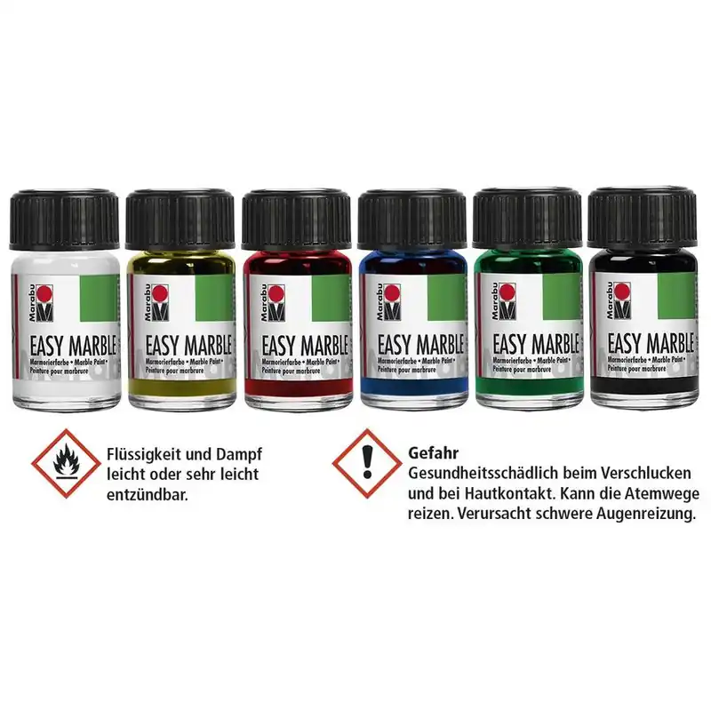 Zertifiziert Marabu Marmorierfarbe easy marble, Grundfarben-Set