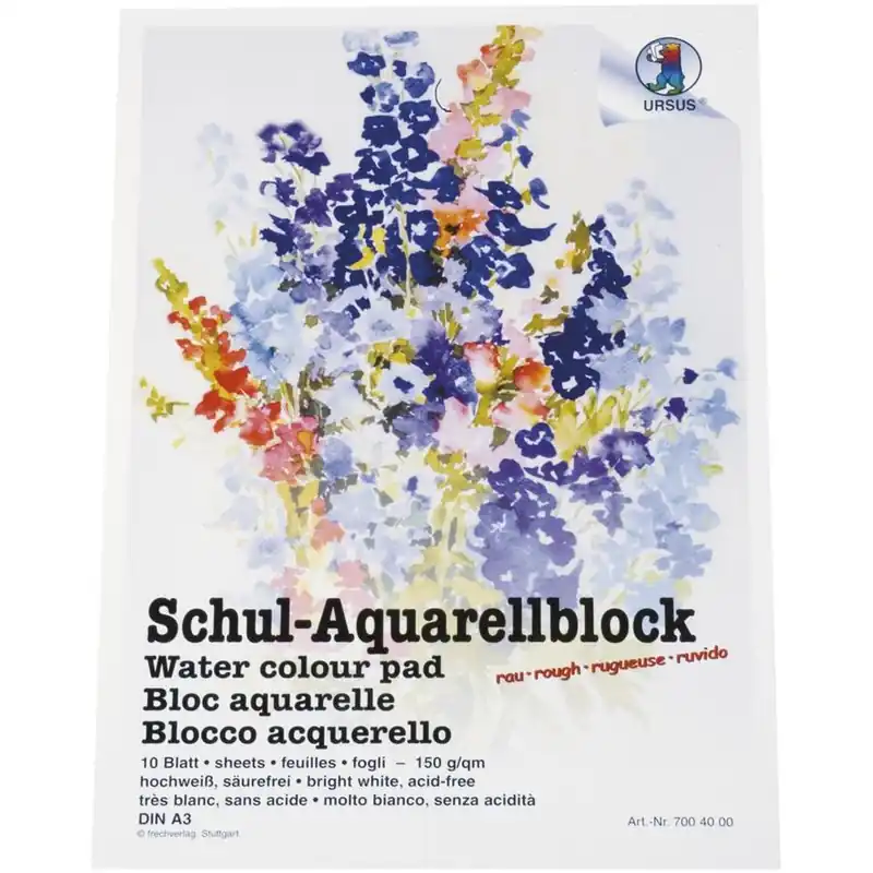 Ausverkauf Schul-Aquarellblock, 150 g/qm, DIN A3