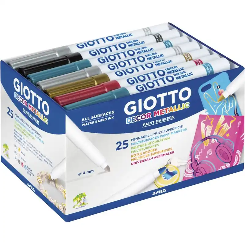Zertifiziert GIOTTO Metallic-DECOR Fasermaler, 25er-Set