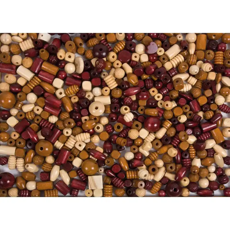 Holzperlen naturfarben, 500 g Abverkauf